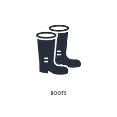 boots icon. simple element illustration. isolated trendy filled boots icon on white background. can be used for web, mobile, ui.