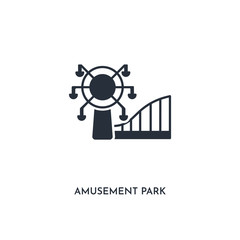 amusement park icon. simple element illustration. isolated trendy filled amusement park icon on white background. can be used for web, mobile, ui.