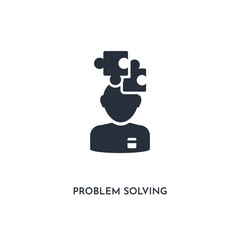 problem solving icon. simple element illustration. isolated trendy filled problem solving icon on white background. can be used for web, mobile, ui.