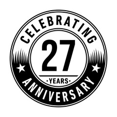 27years anniversary celebration logo template. Vector and illustration.