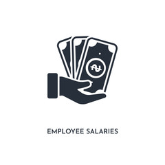 employee salaries icon. simple element illustration. isolated trendy filled employee salaries icon on white background. can be used for web, mobile, ui.