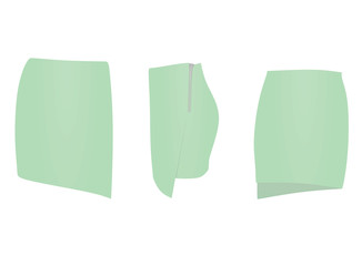 Green mini skirt. vector illustration