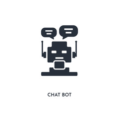 chat bot icon. simple element illustration. isolated trendy filled chat bot icon on white background. can be used for web, mobile, ui.