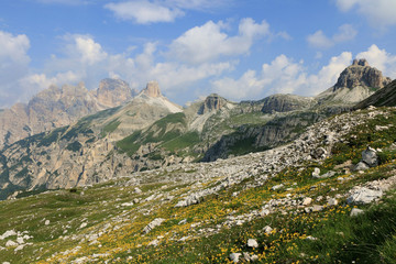 Panorama of the dolomites alps.