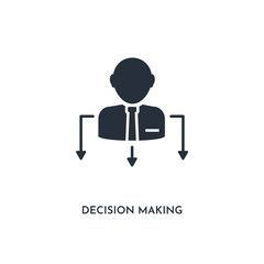 decision making icon. simple element illustration. isolated trendy filled decision making icon on white background. can be used for web, mobile, ui.