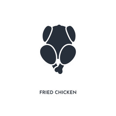 fried chicken icon. simple element illustration. isolated trendy filled fried chicken icon on white background. can be used for web, mobile, ui.