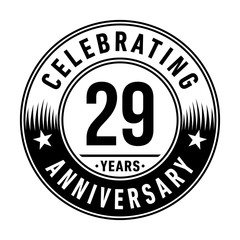 29 years anniversary celebration logo template. Vector and illustration.