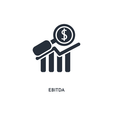 ebitda icon. simple element illustration. isolated trendy filled ebitda icon on white background. can be used for web, mobile, ui.