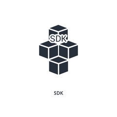 sdk icon. simple element illustration. isolated trendy filled sdk icon on white background. can be used for web, mobile, ui.