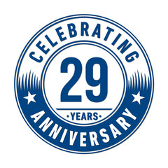 29 years anniversary celebration logo template. Vector and illustration.