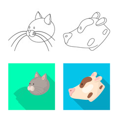 Vector illustration of agriculture and breeding sign. Collection of agriculture and organic stock symbol for web.