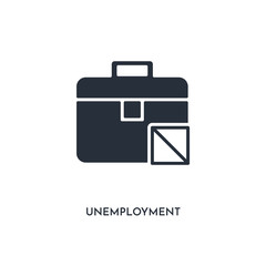 unemployment icon. simple element illustration. isolated trendy filled unemployment icon on white background. can be used for web, mobile, ui.