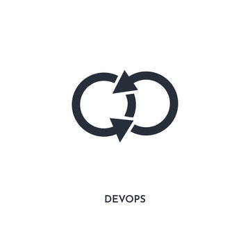 devops icon. simple element illustration. isolated trendy filled devops icon on white background. can be used for web, mobile, ui.