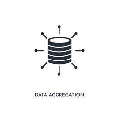 data aggregation icon. simple element illustration. isolated trendy filled data aggregation icon on white background. can be used for web, mobile, ui.