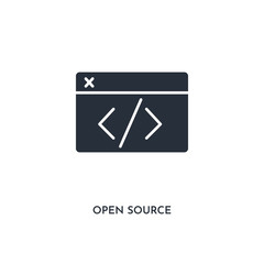 open source icon. simple element illustration. isolated trendy filled open source icon on white background. can be used for web, mobile, ui.