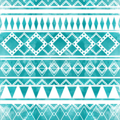 Seamless vector tribal texture set. Tribal seamless texture. Watercolor seamless backdrop. Boho stripes. Striped vintage boho fashion style pattern background with tribal shape elements.