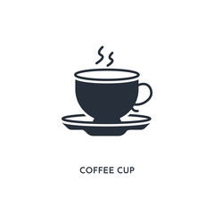 coffee cup icon. simple element illustration. isolated trendy filled coffee cup icon on white background. can be used for web, mobile, ui.