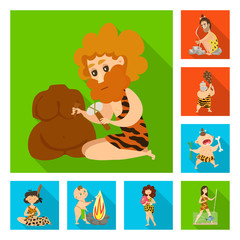 Vector illustration of evolution and prehistory sign. Collection of evolution and development vector icon for stock.