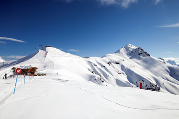 ski resort in the Dolomites - obrazy, fototapety, plakaty