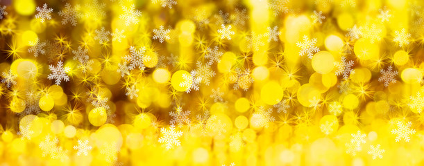 abstract background natural festive gold bokeh snowflakes