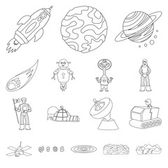 Isolated object of space and galaxy symbol. Collection of space and travels stock symbol for web.