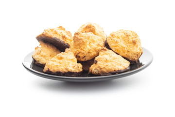 Coconut cookies with chocolate.