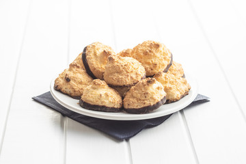 Coconut cookies with chocolate.