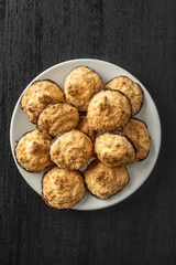 Coconut cookies with chocolate.