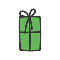 wrapped gift box decoration party icon