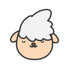 sheep head farm animal cartoon icon