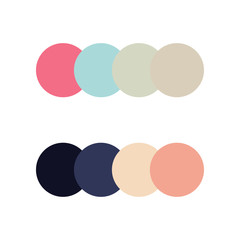 colour palette vector illustration set