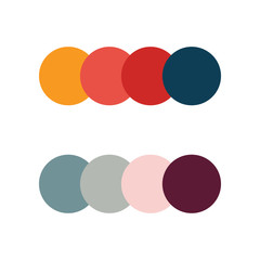 colour palette vector illustration set