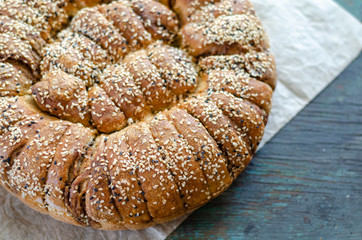 Poppy seed and walnut scone