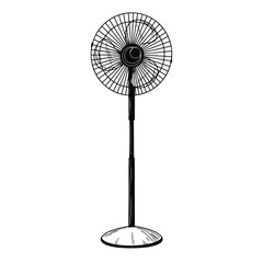 Fototapeta Realistic sketch. Electric fan isolated on white background. Vector obraz