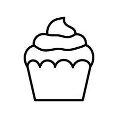 sweet cupcake dessert pastry icon thick line