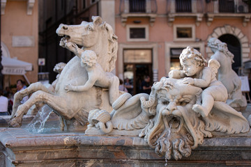 Fountain of Neptune on the Navona square in Rome