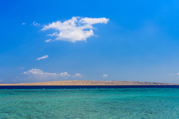 Naklejka na ściany i meble Panoramic view on a Red sea. Summer vacation