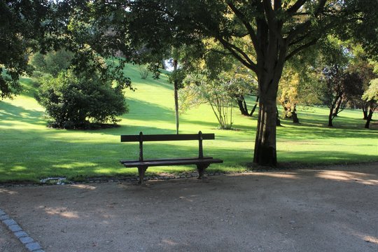 Banco parque del Oeste de Madrid