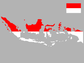 Fototapeta premium Map Flag Indonesia Vector illustration. Eps 10