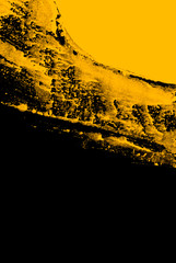 Fototapeta premium yellow and black paint background texture with brush strokes