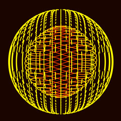 Naklejka premium Futuristic sphere of multiple points. Abstract wormhole. Illustration in space style. 3D rendering.