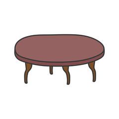 brown round table furniture icon