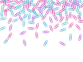 Stationary paperclips isolated on white background