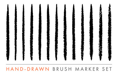 Fototapeta Hand-Drawn Marker Brush Vector Set obraz