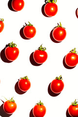 Cherry tomatoes over white background