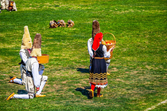 Participants from the village of Chelopech at the National Festival Dervishi Varvara 2019, village of Varvara, Pazardzhik Province, Rhodope Mountains