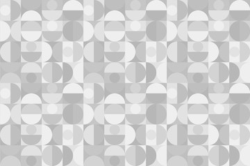 Vector geometric background in scandinavian style with circles and semicircles