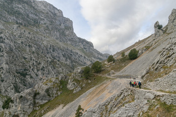 Mountain hikers in north of Spain