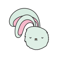 fluffy rabbit head adorable toy icon