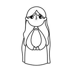 holy mary manger nativity, merry christmas thick line